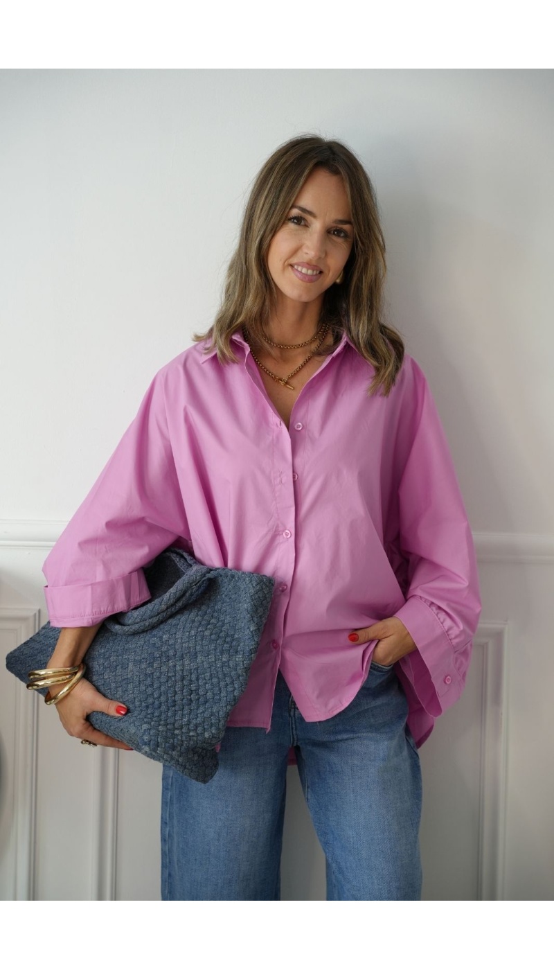 Chemise Oversize Rose VICTORY Noho - 2 | Accueil