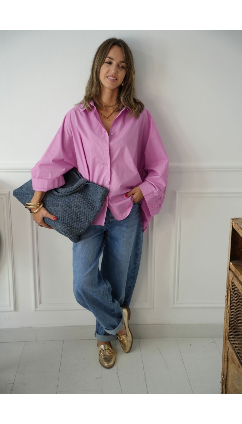 Chemise Oversize Rose VICTORY Noho - 3 | Accueil