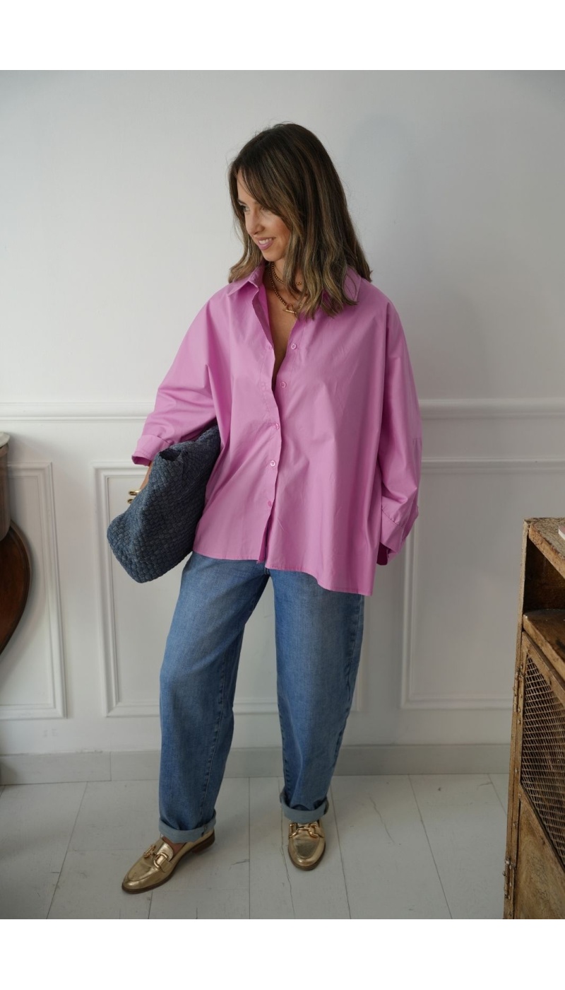 Chemise Oversize Rose VICTORY Noho - 4 | Accueil