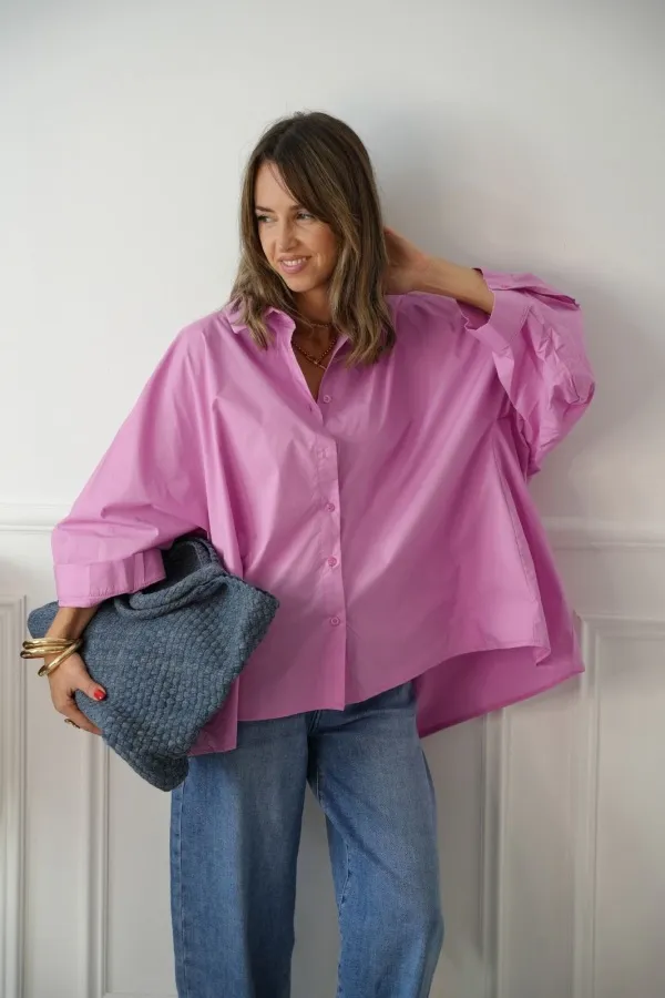 Chemise Oversize Rose VICTORY Noho - 1 | Accueil