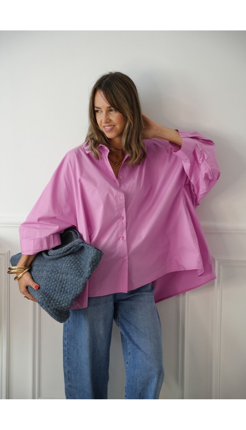 Chemise Oversize Rose VICTORY Noho - 1 | Accueil