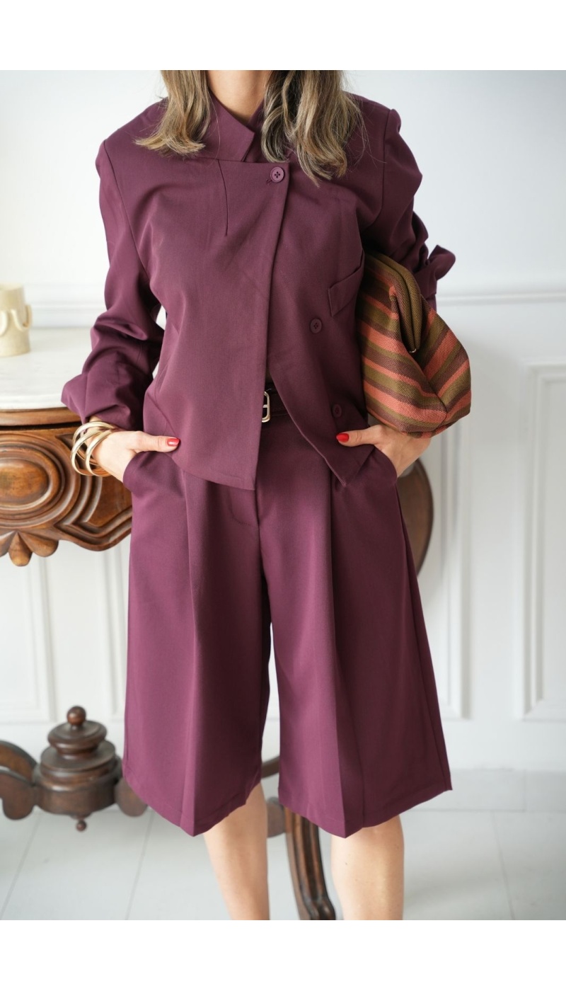 Bermuda Ceinture Bordeaux MIRANO Noho - 1 | Accueil