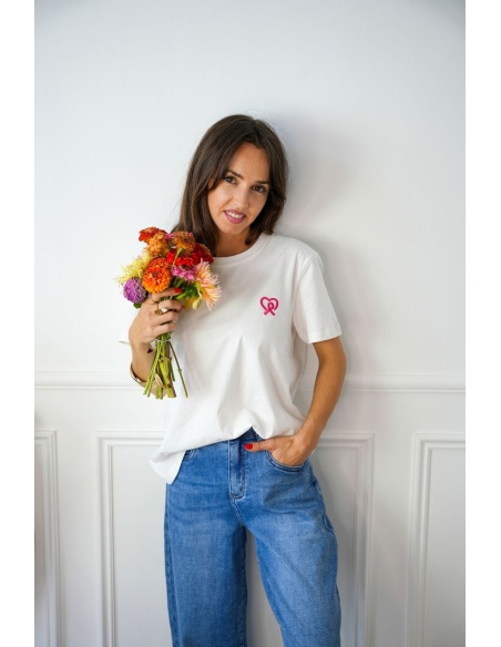 T-shirt Blanc OCTOBRE ROSE Noho - 1 | Accueil