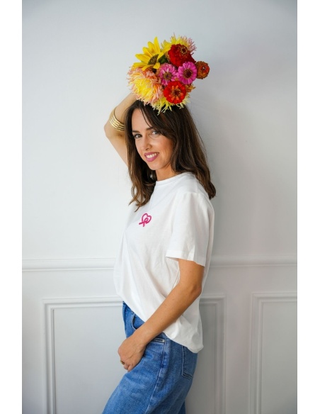 T-shirt Blanc OCTOBRE ROSE Noho - 2 | Accueil