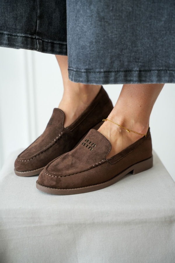 Mocassin Suédine Marron LORNA Noho - 1 | Accueil