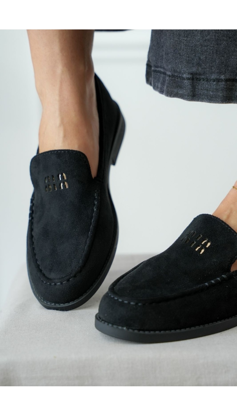 Mocassin Suédine Noir LORNA Noho - 4 | Accueil