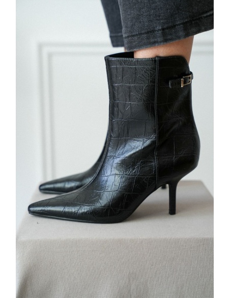 Bottines Talons Similicuir Noir ODDA Noho - 1 | Accueil