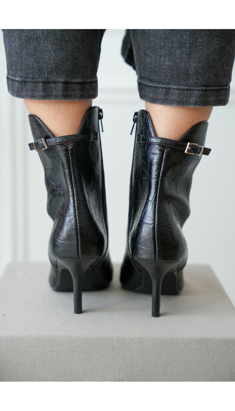 Bottines Talons Similicuir Noir ODDA Noho - 2 | Accueil