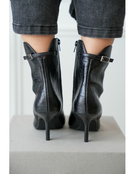 Bottines Talons Similicuir Noir ODDA Noho - 2 | Accueil