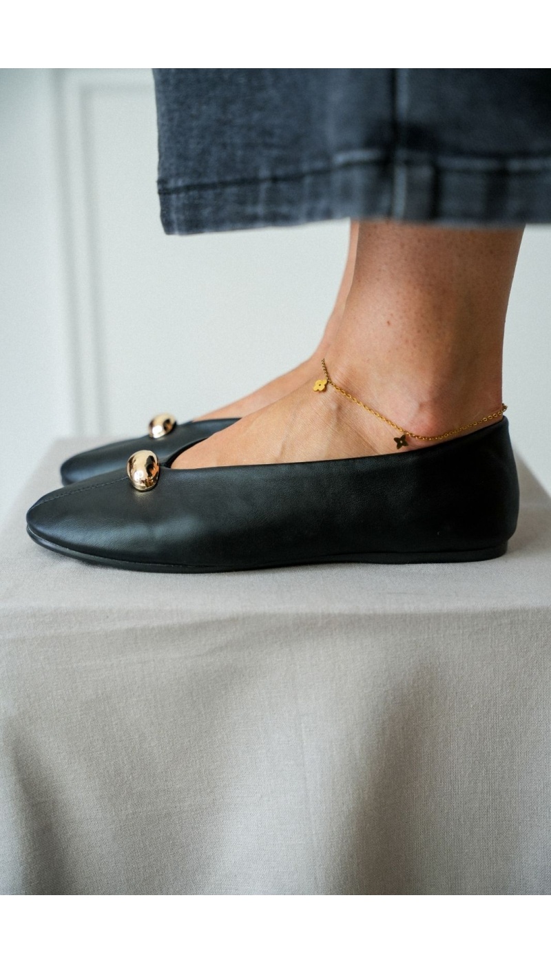 Ballerine Noir Doré Similicuir MILAN Noho - 3 | Bienvenido