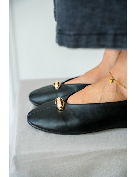 Ballerine Noir Doré Similicuir MILAN Noho - 1 | Bienvenido