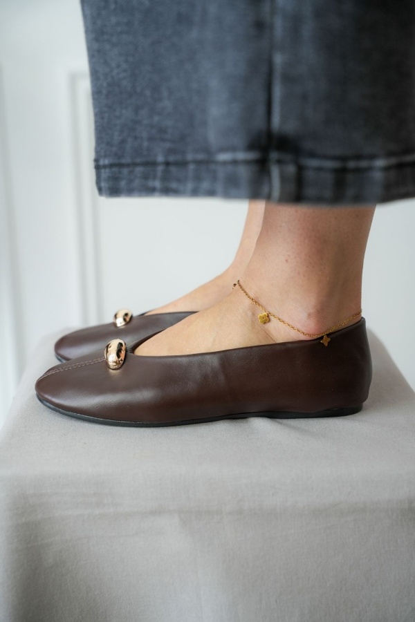 Ballerine Marron Doré Similicuir MILAN Noho - 1 | Willkommen 2