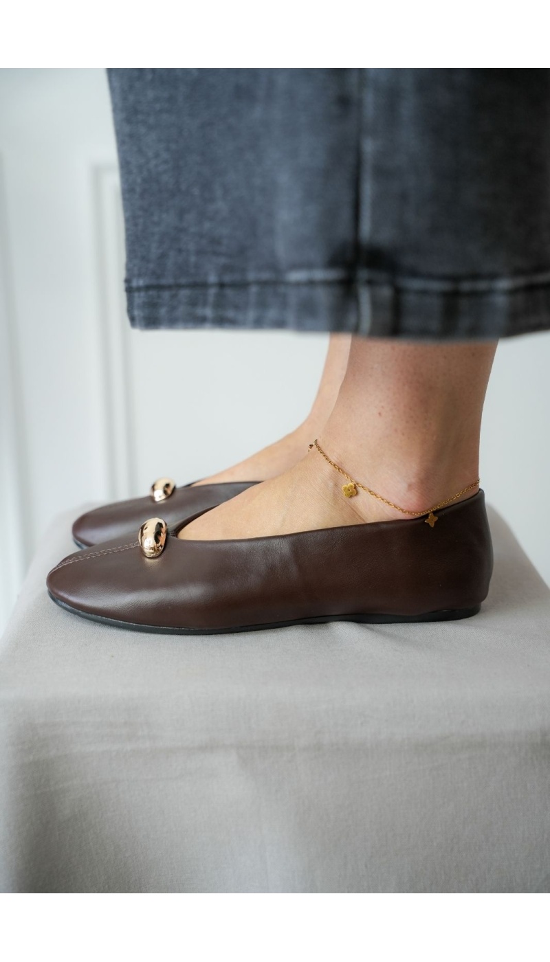 Ballerine Marron Doré Similicuir MILAN Noho - 2 | Bienvenido