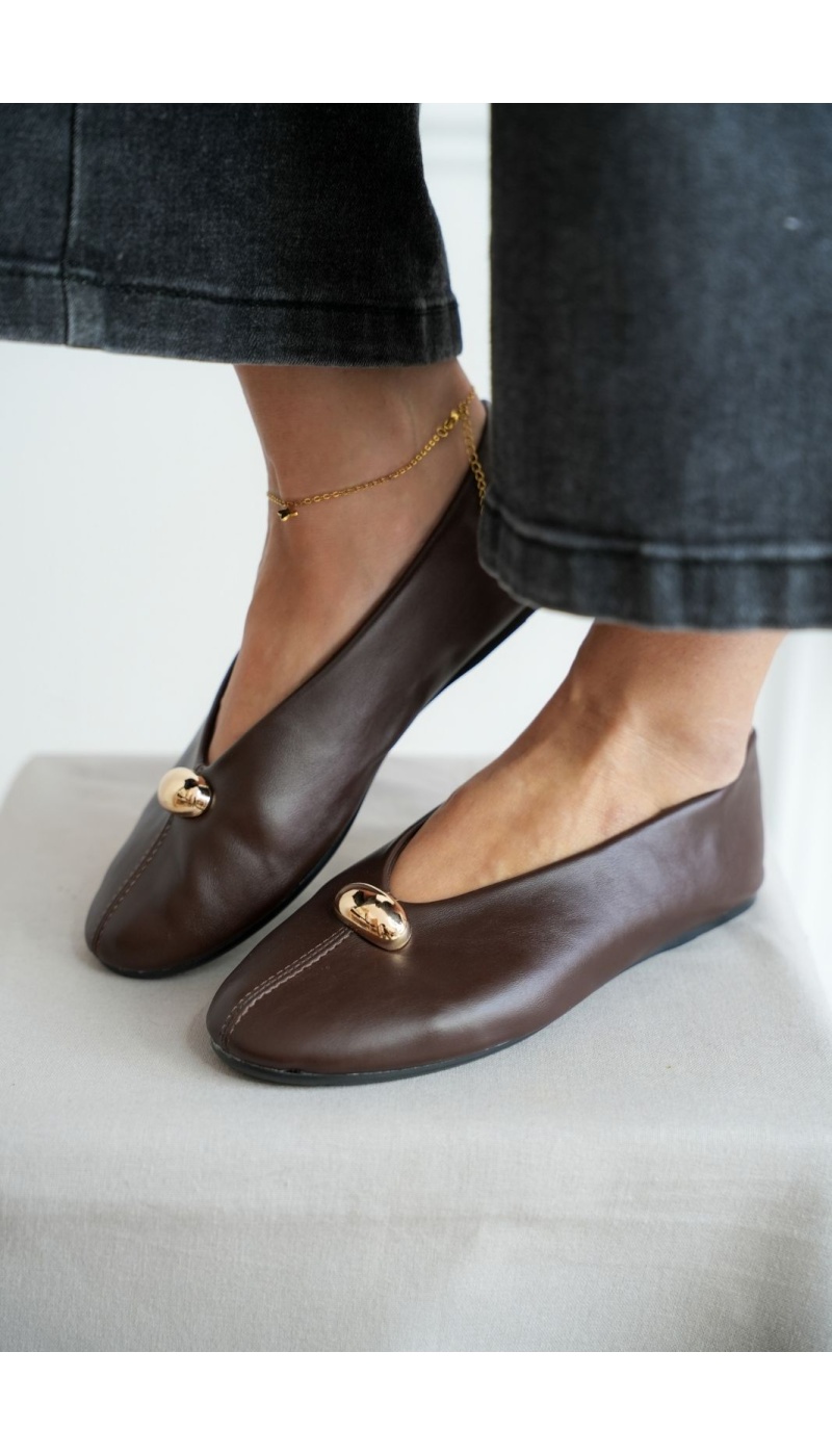 Ballerine Marron Doré Similicuir MILAN Noho - 1 | Bienvenido