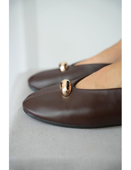 Ballerine Marron Doré Similicuir MILAN Noho - 3 | Bienvenido