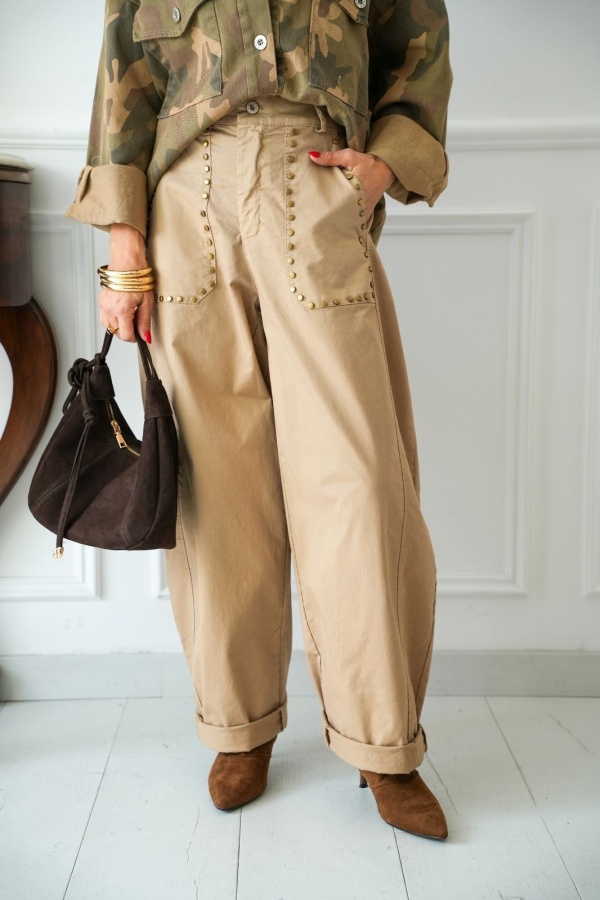 Pantalon Clouté Beige DULAH Noho - 1 | Accueil