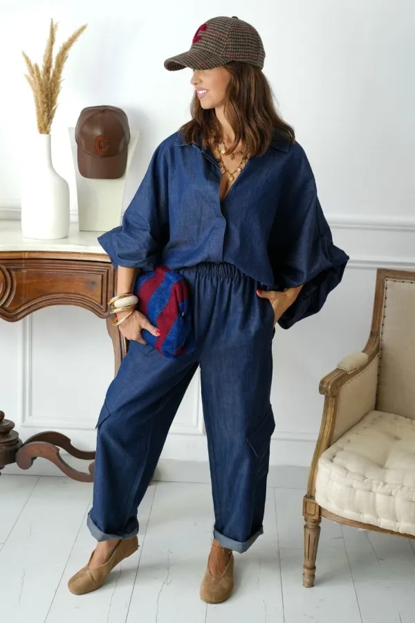 Pantalon Large Cargo Denim ZITA Noho - 2 | Bienvenido