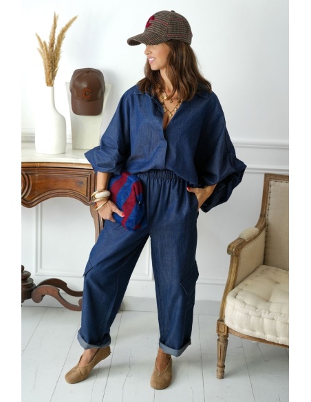 Pantalon Large Cargo Denim ZITA Noho - 2 | Bienvenido