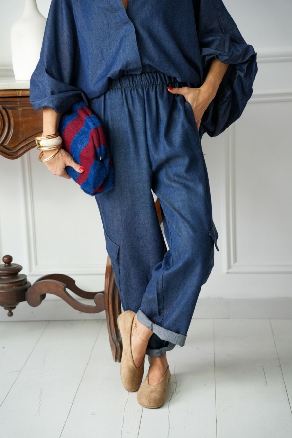 Pantalon Large Cargo Denim ZITA Noho - 2 | Willkommen 2