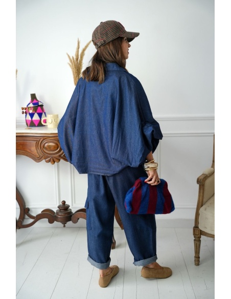 Pantalon Large Cargo Denim ZITA Noho - 4 | Bienvenido