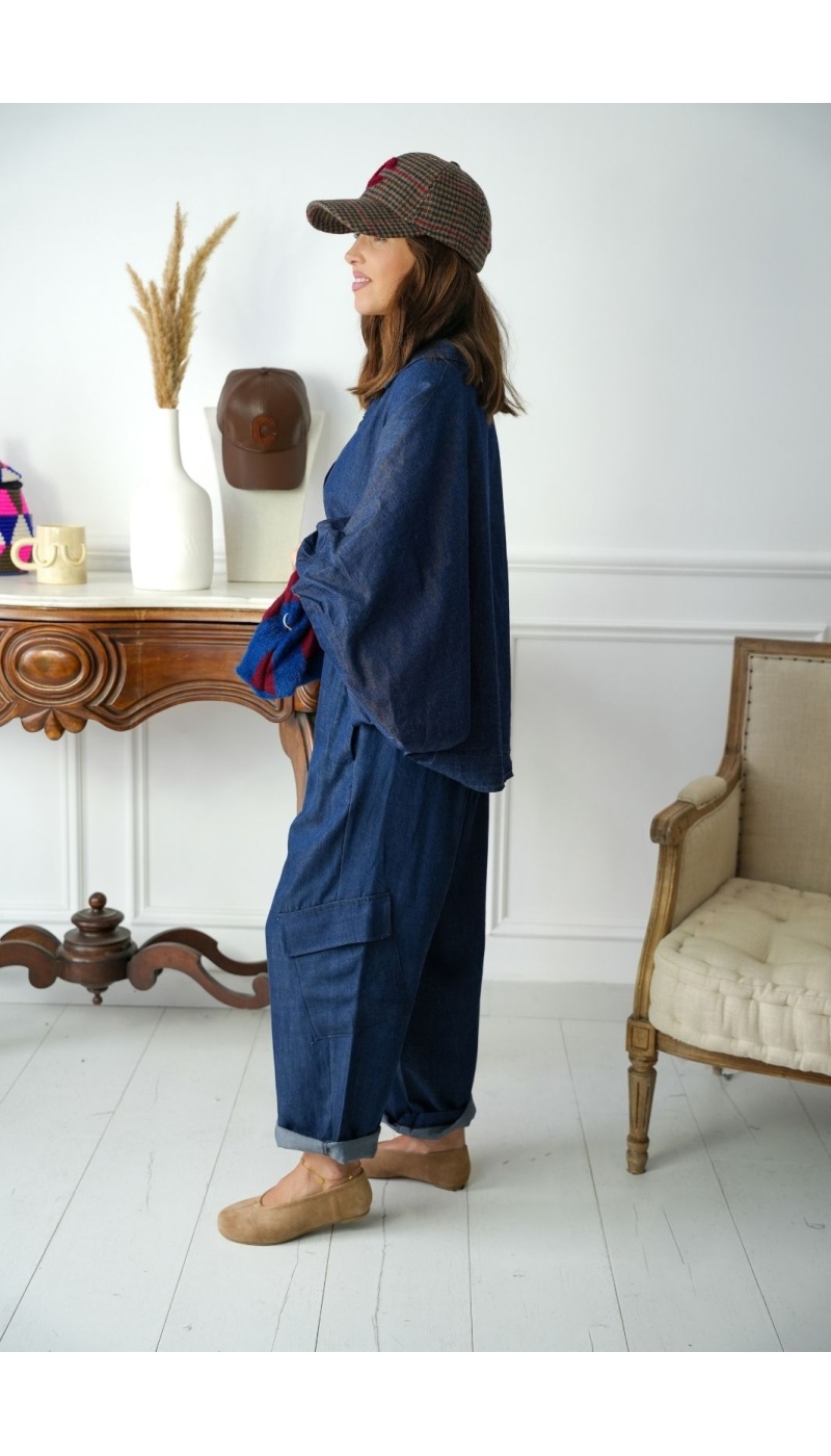 Pantalon Large Cargo Denim ZITA Noho - 5 | Bienvenido