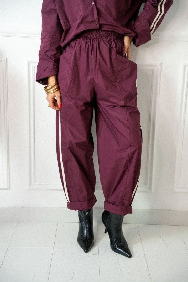 Pantalon Bandes Bordeaux ANICET Noho - 1 | FEMMES 2