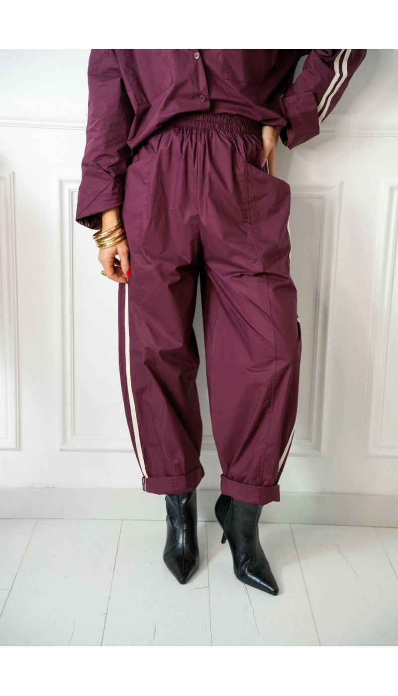 Pantalon Rayures Bordeaux ANICET Noho - 2 | WOMEN
