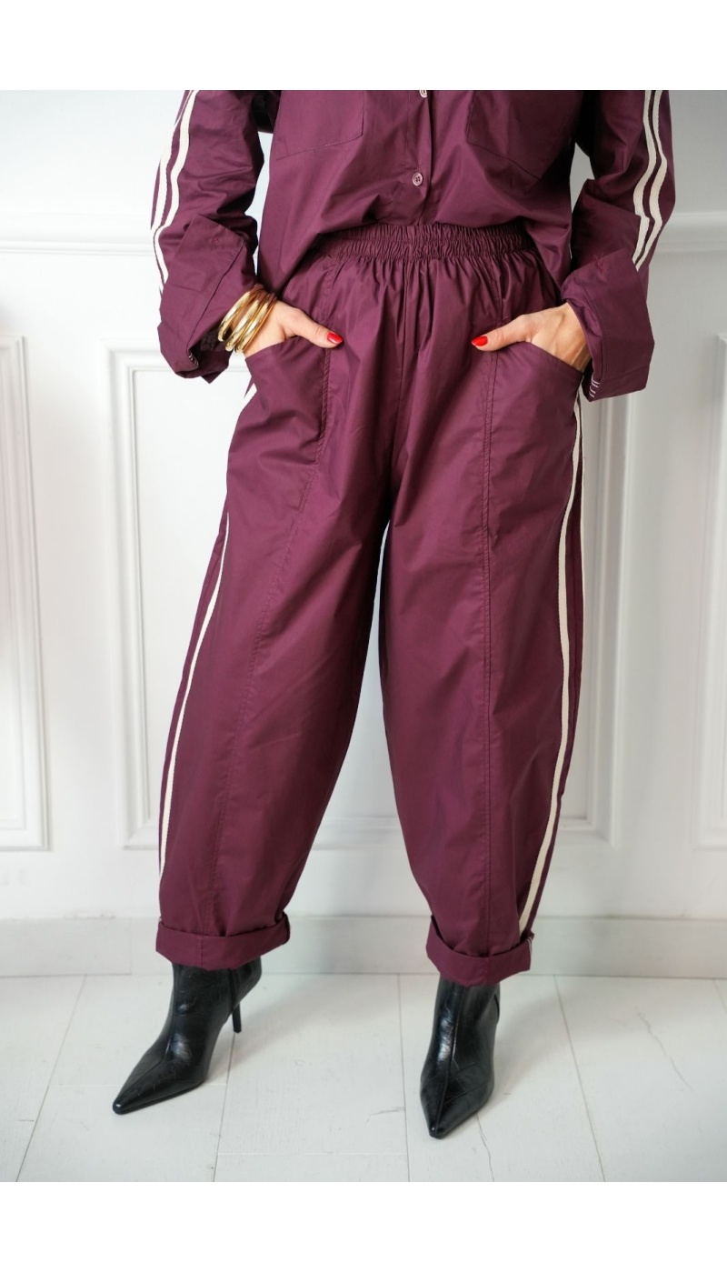 Pantalon Rayures Bordeaux ANICET Noho - 3 | WOMEN
