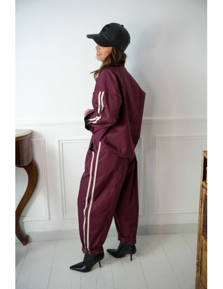 Pantalon Rayures Bordeaux ANICET Noho - 4 | WOMEN