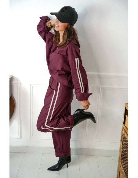 Pantalon Rayures Bordeaux ANICET Noho - 1 | WOMEN