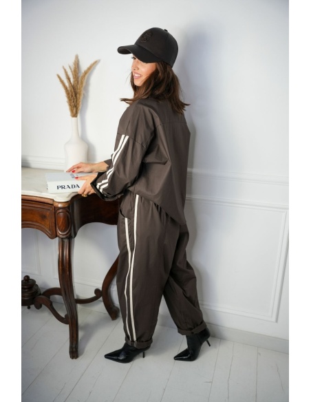 Pantalon Rayures Choco ANICET Noho - 1 | Welcome