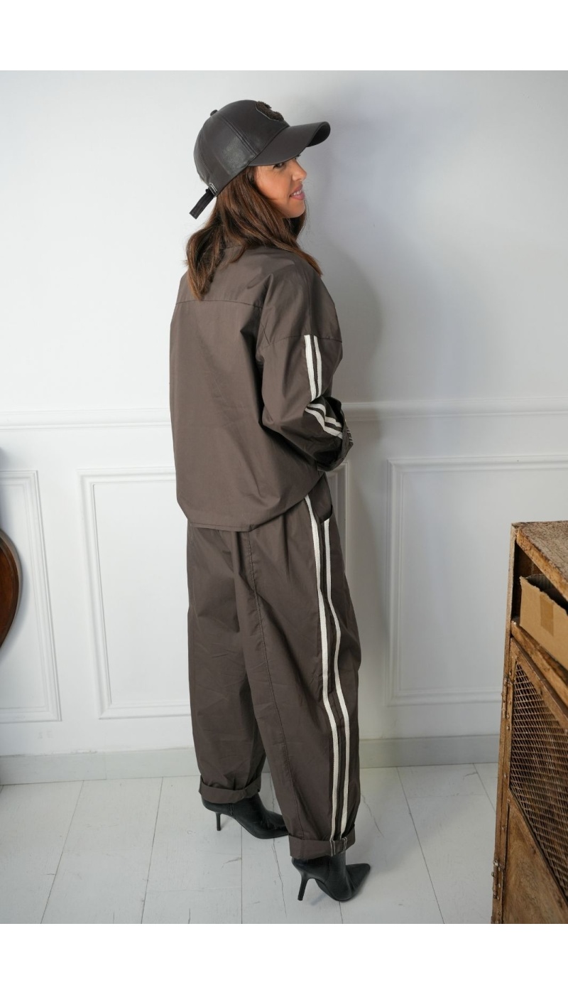 Pantalon Bandes Choco ANICET Noho - 3 | Accueil