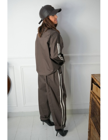 Pantalon Bandes Choco ANICET Noho - 3 | Accueil