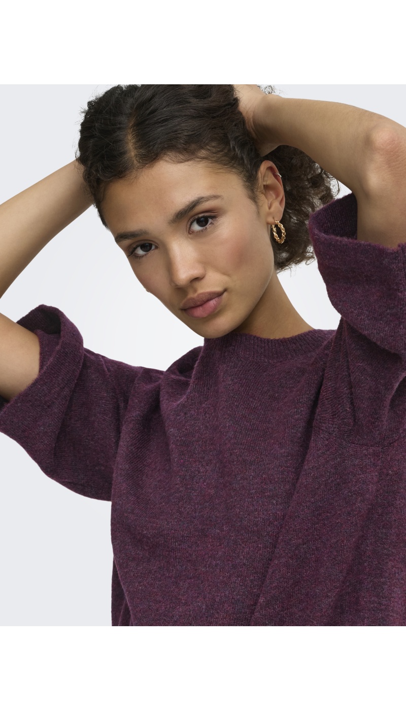 Pull Maille Mauve Wine ONLSIMONI ONLY - 4 | TOPOS