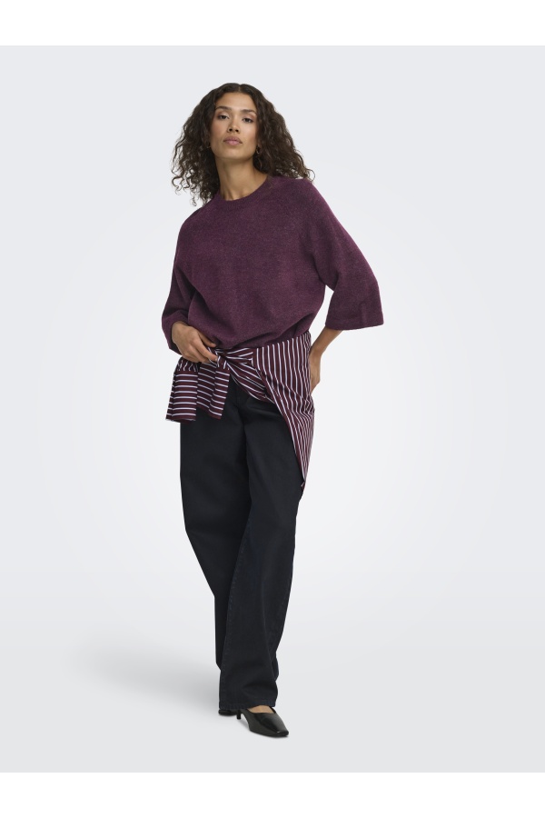 Pull Maille Mauve Wine ONLSIMONI ONLY - 1 | TOPOS