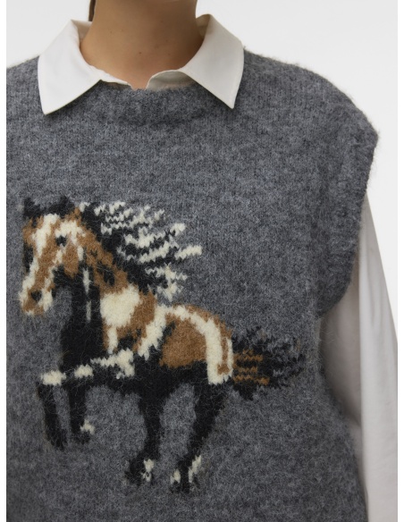 Pull Dark Grey Melange VMARIANNA Vero Moda - 3 | HAUTS