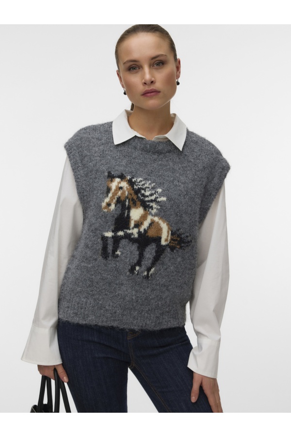 Pull Dark Grey Melange VMARIANNA Vero Moda - 1 | HAUTS