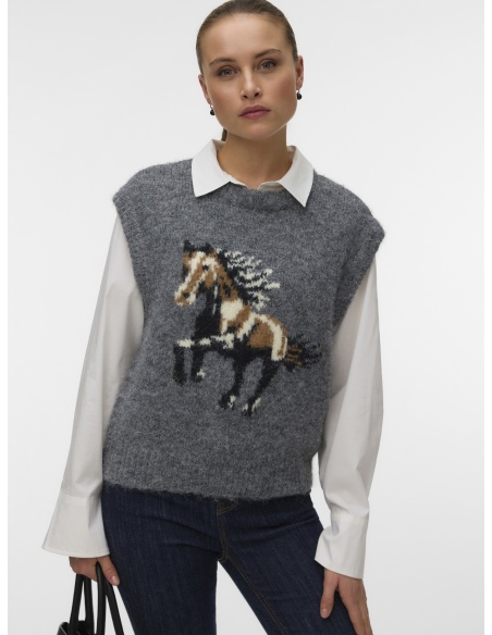 Pull Dark Grey Melange VMARIANNA Vero Moda - 1 | HAUTS