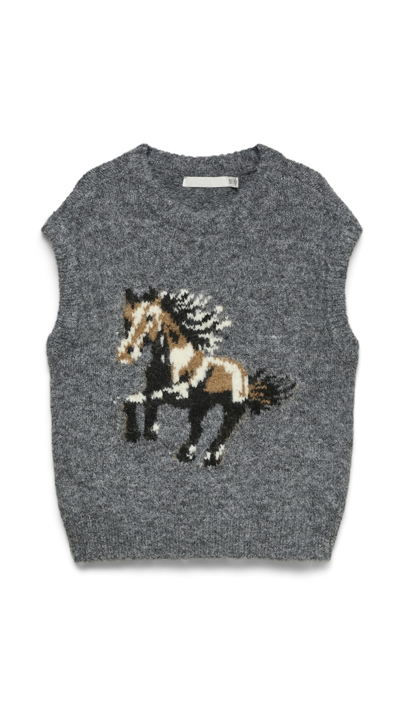 Pull Dark Grey Melange VMARIANNA Vero Moda - 4 | HAUTS