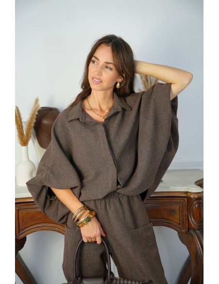 CHEMISIER OVERSE MARRON H26 Noho - 1 | Welcome