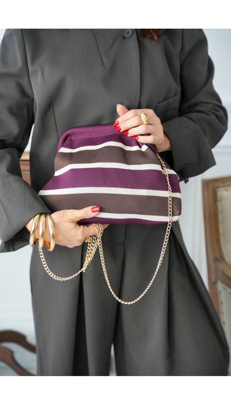 Pochette Rayé Bordeaux CENDER Noho - 1 | ACCESSORIES