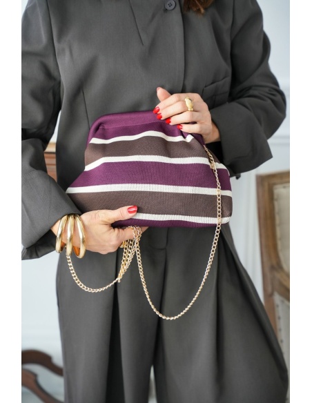 Pochette Rayé Bordeaux CENDER Noho - 1 | ACCESSORIES