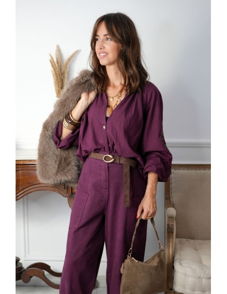 CHEMISIER BRODE PRUNE H26 Noho - 3 | Welcome