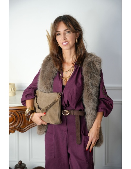 GILET FEMME SANS MANCHE  TAUPE H26