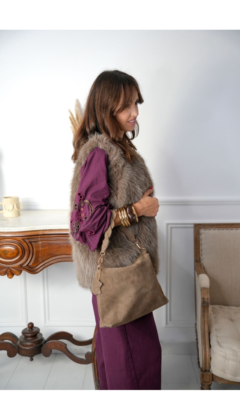 GILET FEMME SANS MANCHE TAUPE H26 Noho - 4 | Welcome