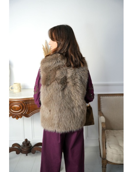 GILET FEMME SANS MANCHE TAUPE H26 Noho - 5 | Welcome