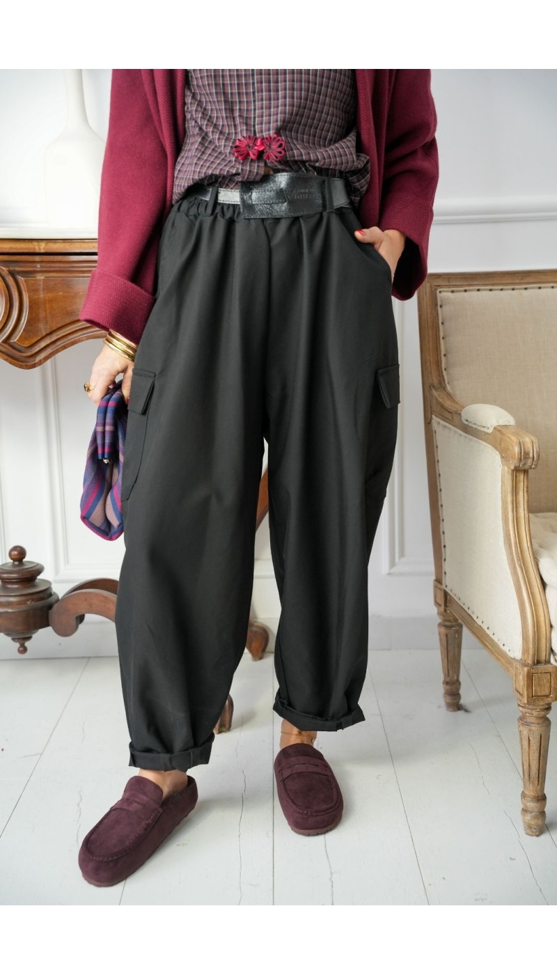 PANTALON FEMME CEINTU NOIR H26 Noho - 2 | New page A