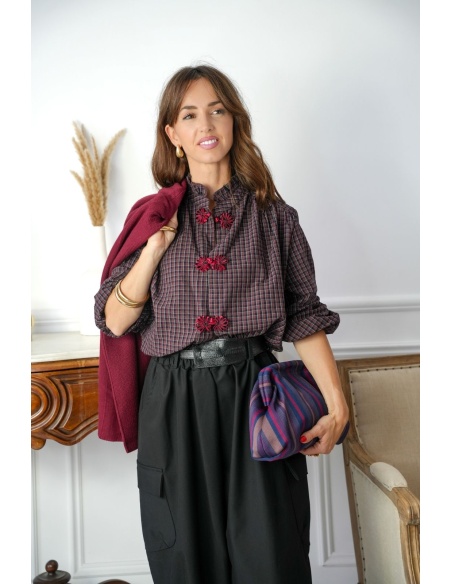 Chemisier Pankou Carreaux Marron LAUREL Noho - 1 | Welcome