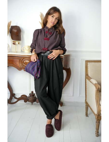 Chemisier Pankou Carreaux Marron LAUREL Noho - 2 | Welcome
