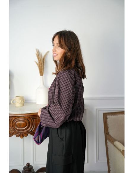 Chemisier Pankou Carreaux Marron LAUREL Noho - 3 | Welcome